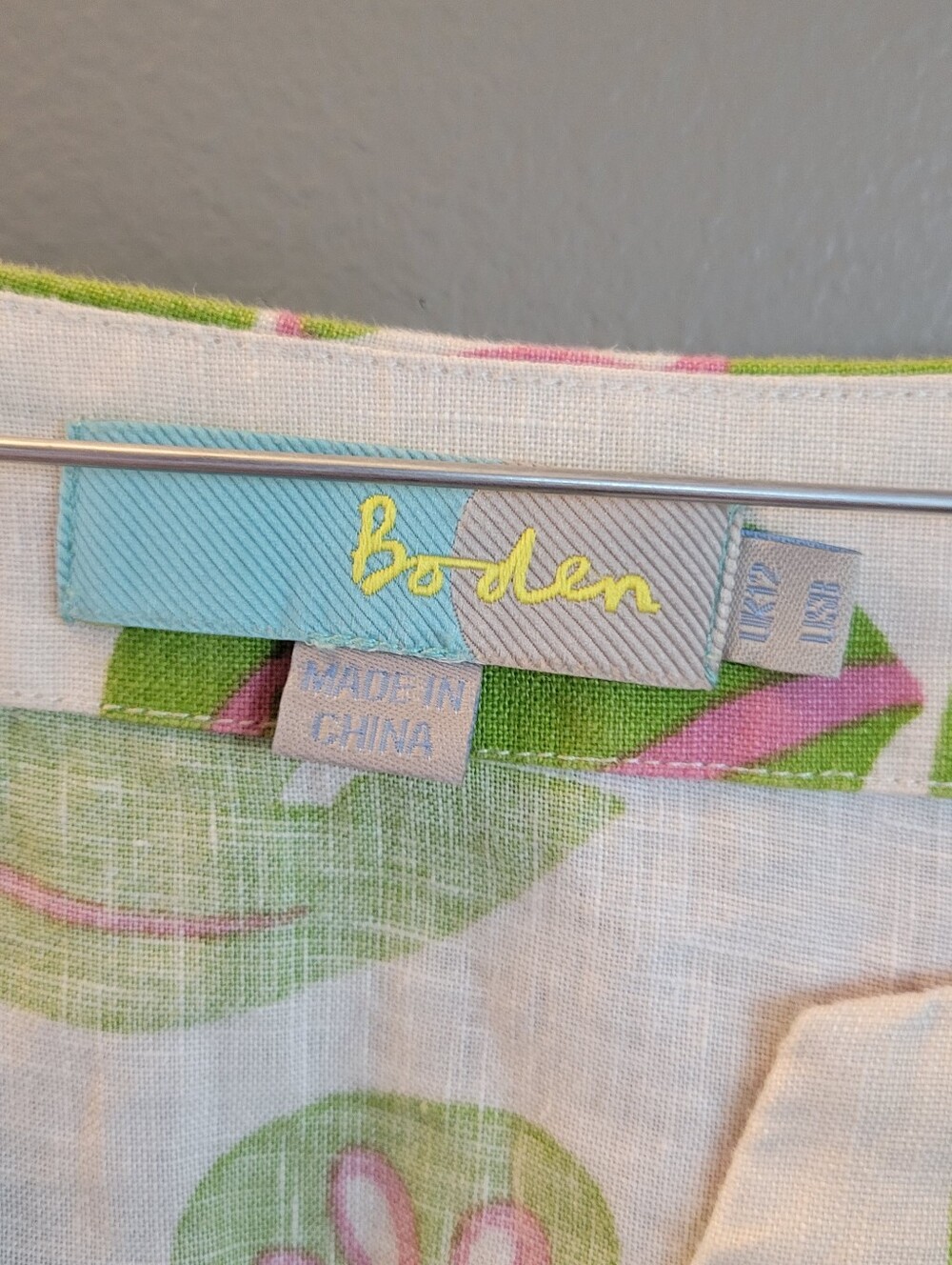 Boden Womens Linen Dress 8 Pink Green - Picture 2 of 4